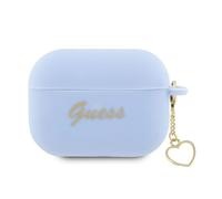 Guess Silicone Heart Charm - ?tui AirPods Pro 2 (niebieski), ?tui pour ?couteurs + casque, Bleu