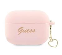 Guess Silicone Heart Charm - ?tui AirPods Pro 2 (r??owy), ?tui pour ?couteurs + casque, Pink