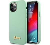 Guess Silikon Script Apple iPhone 12 Pro Max Vert Hard Case Cover Etui de protection