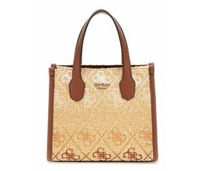 GUESS Silvana Mini fourre-tout 2 compartiments pour femme avec logo Cognac Taille unique, Logo Cognac, Taille unique