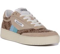 GUESS Sisty 4G Logo Décontracté Baskets Marron Beige Femmes UK 3 - 8
