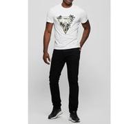 GUESS Ss Bsc Embosse Pure White Taille: M | T-Shirts Outlet | Homme | Blanche