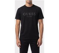 GUESS Ss Cn Box Logo Jet Black A996 Taille: S | T-Shirts Outlet | Homme | Le Noir