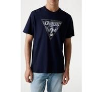 GUESS Ss Cn Triangle Smart Blue Taille: XS | T-Shirts Outlet | Homme | Bleu