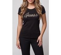 GUESS Ss Logo Hot Fix Tee Jet Black A996 Taille: S | Chemises Outlet | Femme | Le Noir