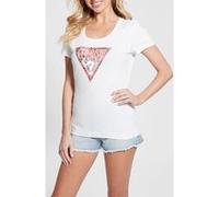 GUESS Ss Rn Satin Triangle Pure White Taille: S | Chemises Outlet | Femme | Blanche