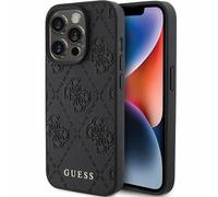 Guess Stamped Leather 4G Case for iphone 15 Pro Max 6.7"" Black - GUHCP15XP4EPMK