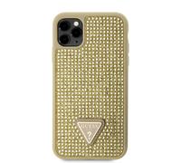 Guess strass triangle métal logo étui pour iPhone 11 Pro or