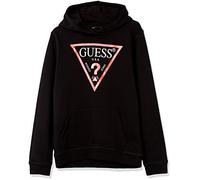 Guess Sweat à Capuche en Tissu éponge Bio avec Logo Classique pour garçons, Noir Profond, 18 Ans