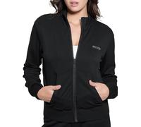 GUESS Sweat-shirt Eco Gelsey à fermeture éclair intégrale pour femme, noir profond, Medium
