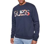 Guess - SweaT-shirt Original avec Grand Logo - Homme - Sweatshirts et sweats à capuche - Bleu - Taille: S
