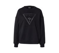GUESS Sweat-shirt 'TRIANGLE GLITTER' noir / argent, Taille XS