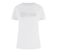 Guess - T-shirt 3D Script - Femme - Tops - Blanc - Taille: 42 FR