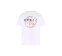 GUESS T-Shirt beige / vert foncé / blanc, Taille L