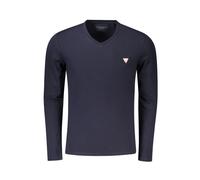 Guess - T-Shirt Bleu en Coton avec Logo - Homme - Tops - Bleu - Taille: M