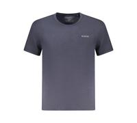 Guess - T-shirt col rond en coton bleu - Homme - Tops - Bleu - Taille: XL