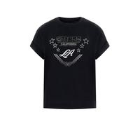 GUESS T-shirt 'LA STARS' noir / argent / blanc, Taille S