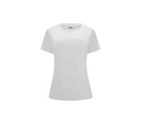 GUESS T-shirt Logo Frontal Strass en coton à col rond, manches courtes. coupe détendue., Blanc, Large