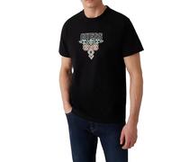 GUESS T-shirt pour homme, motif graphique décoratif, manches courtes, noir, Noir , L