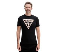 Guess T-Shirt Triangle à Manches Courtes écologique pour Homme, Noir Profond, Taille L
