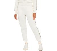 Guess Pantalon Jogger Logo Latéral signé, caractérisé par taille moyenne, jambe avec élastique au fond, coupe régulière. et bande élastique à la taille. Fabriqué en tissu Punto Milano avec b., crème,