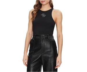 GUESS Top Guendalina da Donna Eco New Senza Maniche Girocollo, Nero corvino, L