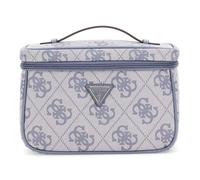 GUESS Trousse de maquillage gris bleu crème pour femme - Toiletry Train Case Slate Logo 316271