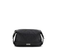 Guess Trousse de voyage, sac de toilette avec logo en relief, noir, cuir synthétique