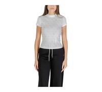 Guess - Turtleneck Short Sleeve Plain T-Shirt - Femme - Tops - Blanc - Taille: 40 FR