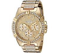 Guess U0799G2 Montre dorée étincelante pour homme avec cadran multifonction