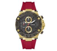 GUESS Montre à affichage analogique 'IGNITE' or / olive / rouge, Taille One Size