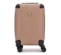 GUESS Valise à roulettes, design monogramme en relief, couleur beige, 4 roues pivotantes, fermeture TSA