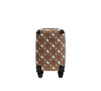 GUESS Valise à roulettes Eliette Logo 4G – 8 roues – 54 cm – Latte/Ginger Marron Clair