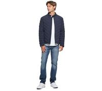 Guess Veste matelassée avec poches latérales et fermeture à glissière, col coréen avec bouton et mini logo sur le bras., bleu, L