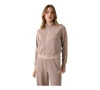 Guess - Veste zippée intégrale 4G jacquard all-over - Femme - Sweatshirts et sweats à capuche - Beige - Taille: 42 FR