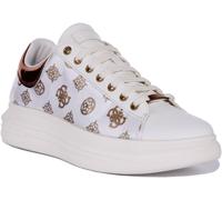 GUESS Vibo 4G Bronze Lacet Femmes Baskets Blanc Bronze UK 3 - 8