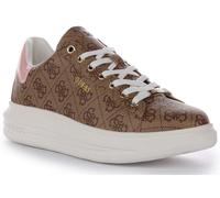 Guess Vibo 4G Logo Mode Lacé Femmes Trainer Marron En Rose 3 - 8