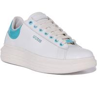 Guess Vibo Femmes Cuir Mélangé Trainer En Blanc Rose Taille UK 3 - 8