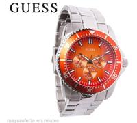 Guess w10245g2 Focus Multifonction Acier Orange Montre Homme Mejorofertarelojes