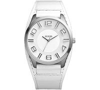 Guess - W12624G1 - Montre Homme - Quartz Analogique - Cadran Argent - Bracelet Cuir Blanc