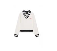 Guess - W6Gq11 K3480-G012 Tricot col en V - Femme - Pulls - Blanc - Taille: 38 FR