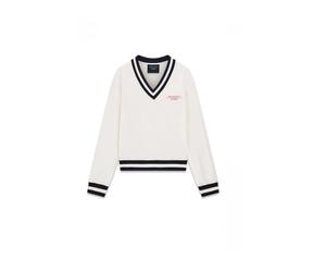 Guess - W6Gq11 K3480-G012 Tricot col en V - Femme - Pulls - Blanc - Taille: 38 FR