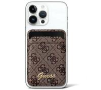 Guess Wallet Card Slot Stand GUWMSHG4SHW Étui - logo MagSafe 4G Classic marron