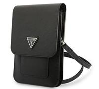 Guess Wallet Saffiano Triangle Logo Phone Bag (Noir) - 3666339050498