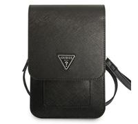 Guess Wallet Saffiano Triangle Logo Phone Bag - Sacoche pour smartphone et accessoires (Noir)
