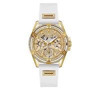 Guess Queen Montre Femme Multifonction Acier Doré Silicone Blanc Gw0536l2 Blanc