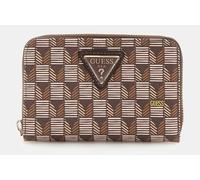 GUESS Wave Slg Medium Portefeuille Zippé Pour Femme En Marron Multi
