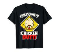 Guess What Chicken Butt Funny Chicken Humor Chicken Meme T-Shirt Graphique avec Valeur