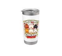 Guess What Chicken Butt Funny Chicken Meme Chicken Humor Gobelet isotherme en acier inoxydable double paroi