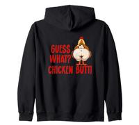 Guess What Chicken Butt Funny Meme Silly Chicken Joke Humour Sweat à Capuche